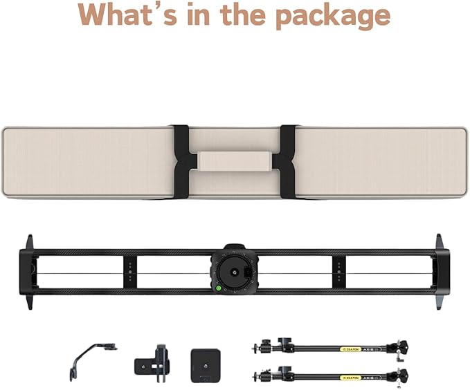 ZEAPON AXIS 80 Pro AXIS Multi-axis Motorized Camera Slider, 31''/ 80cm Professional DSLR Dolly Carbon Fiber Electric Track, Pan Heads for 360° Panoramic Time-Lapse Follow Focus Photography