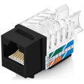 Everest 45 Degree RJ45 Cat6A Keystone Jacks Slim Profile 10-Pack Black