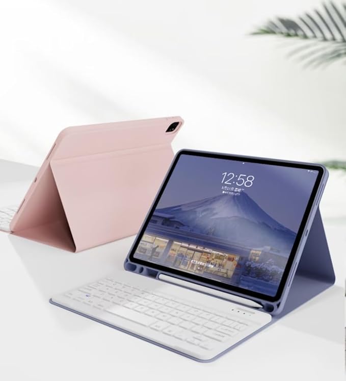 Rainbow Backlit Keyboard Case for iPad Air 13-inch (M3/M2), iPad Pro 12.9 (6th/5th/4th/3rd Gen) with Mouse and RGB Colorful Backlight Detachable Keyboard Cover,Mint Green