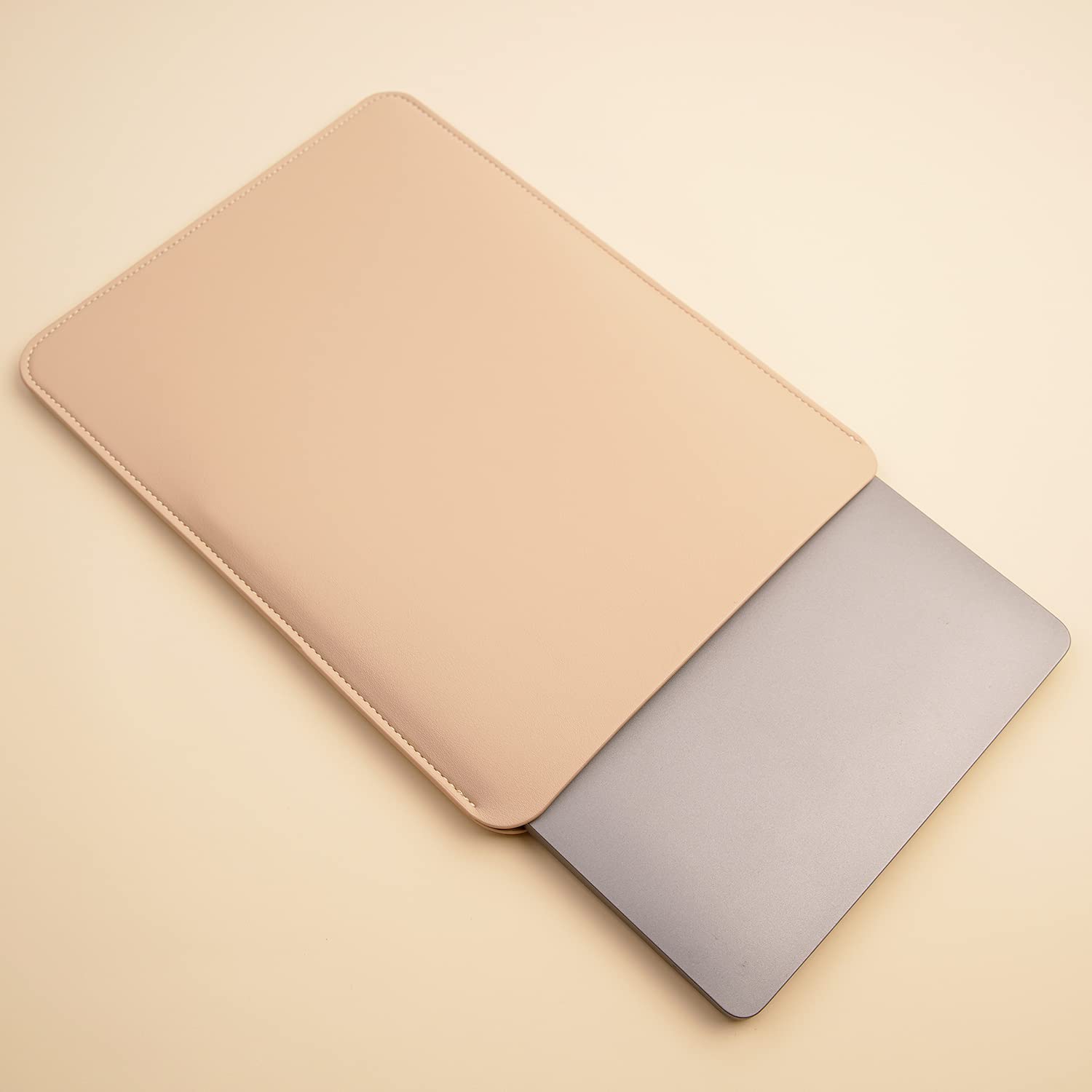 Benfan Laptop Sleeve 14 Inch Compatible with New 14 inch MacBook Pro A2992/2918 M3 A2442, A2779, Surface Laptop 13.5 Color Beige