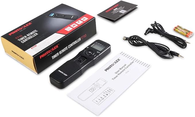 PHOTOOLEX Intervalometer Digital Camera Remote Shutter Release Controller LCD Timer Control with Cord for Canon EOS Rebel T6 T7 80D 70D 60D 60Da 77D T7i T6i T6s SL2 SL1 T5 T3 T5i T4i T3i T2i EOS