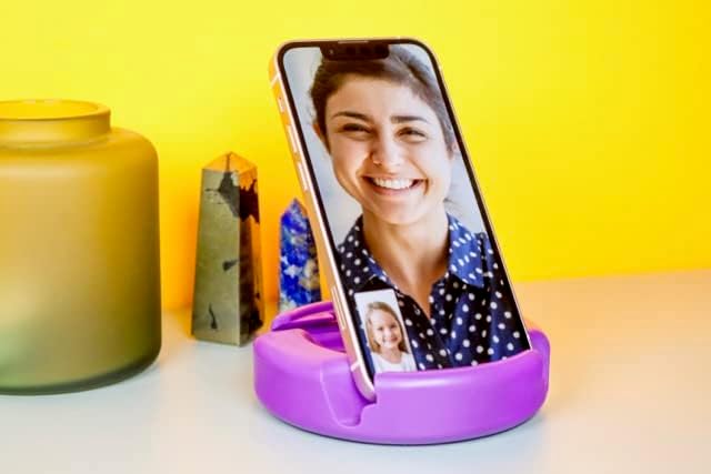 GoDonut – Phone Stand Original – Cell Phone Holder + Tablet Stand Desk Organizer – Compatible with Tablet, iPhone 16 15 14 Pro Max, Android & Most Smartphones - Blue