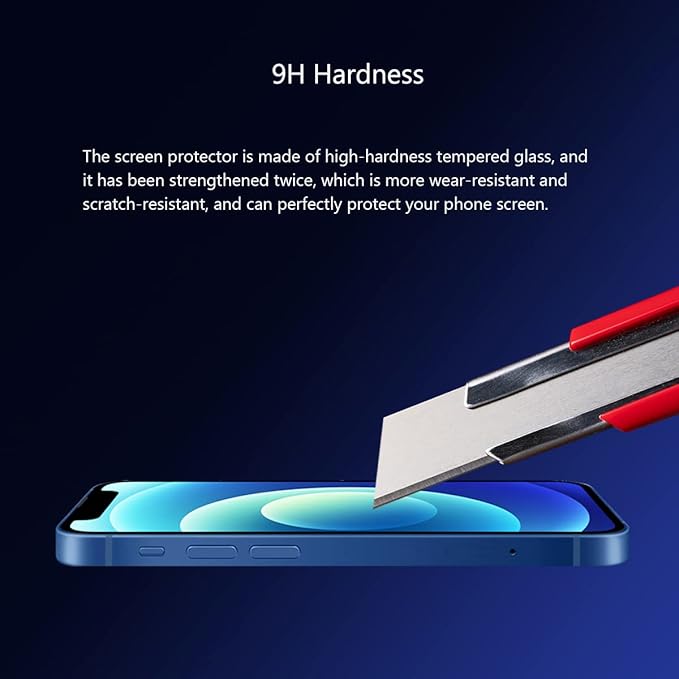 Blue Light Screen Protector for iPhone 12 Pro Max(6.7 inch) Eye Protection HD Clear Blue Light Blocking Tempered Glass, Scratch-Resistant,Easy Installation No Bubble,Anti-Fingerprint,2 Pack