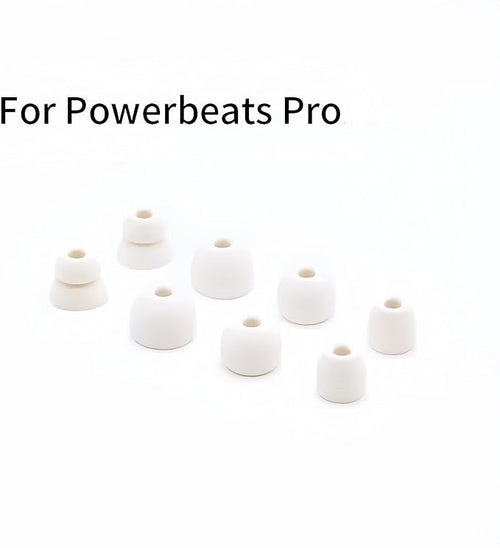 8Pair Replacement Eartips Silicone Earbuds Buds Set for Powerbeats Pro,Beats x,Urbeats, Beats Wireless Earphone Headphones Black (White)