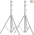 Stainless Steel Light Stand Photography, Spring Cushioned Heavy Duty Tripod Stand, 9.5ft/2.8m, 2 Packs Professional Photography Studio Stands