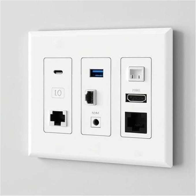 3 Gang Decorative Screwless Wall Plate Light Switch Cover, Hidden Screw Smooth Face, White, 10 pcs