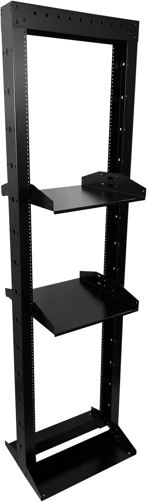 2 Post 29U Open Frame Server Rack 2-Post Server Rack Network Rack,Comes with 2 Center Trays,for 19 Inch Equipment, Networking Data & IT Devices,1260lbs Weight Capacity Rack(2P-LD-29)