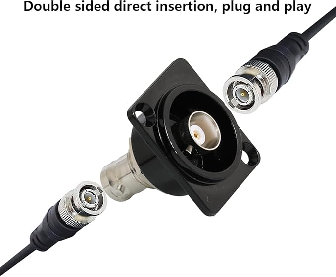 PENGLIN BNC Panel Mount Connector, D-Type BNC Pass-Through Connector, BNC Female to Female Chassis Socket for Surveillance Video Custom Communication