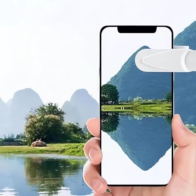 2024 Smartphone Camera Mirror Reflection Clip Kit - New Version: Adjustable Selfie Reflector, Mobile Phone Reflection Clip for All Phones (White+Black)