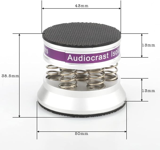 Tertullus 4 Pcs Speaker Isolation Feet 43mm×38.5mm Audio Shock Absorber Floor Protectors Dampening Pad Rubber Pads Anti-Vibration Pads for Turntable Amplifier DAC Subwoofer Audio Equipment