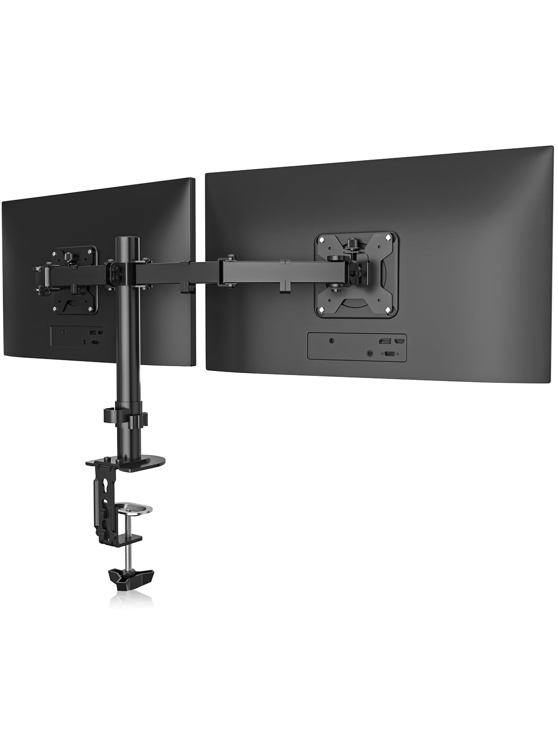 Suptek Dual Monitor Desk Mount, Adjustable Dual Monitor Arm for 2 Monitor Screens up to 43 inch, 15.75" Pole Monitor Stand for Desk, Holds up to 22 lbs, Black(MD9442LB)