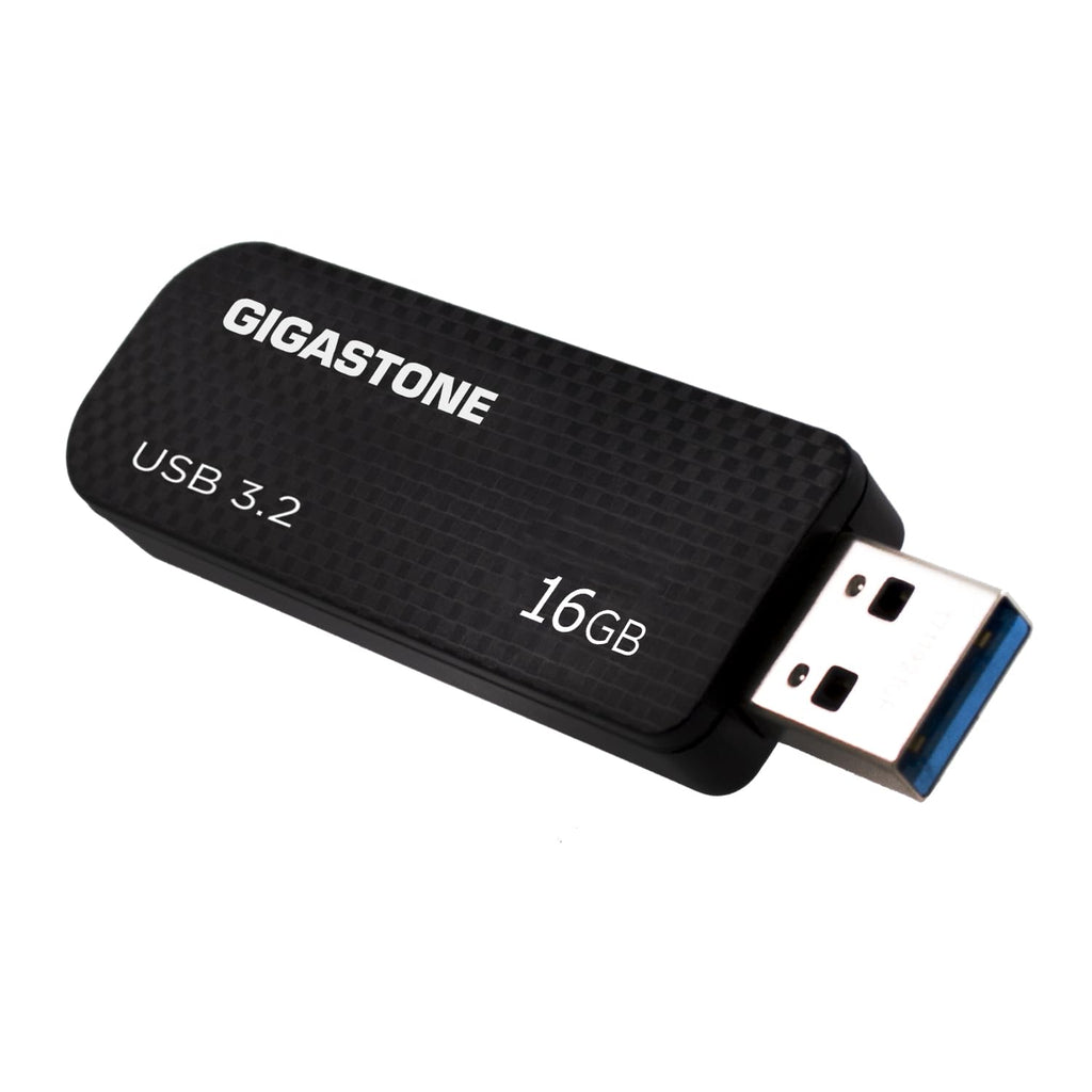 Gigastone Z30 16GB USB3.0 Flash Drive, Capless Retractable Design Pen Drive, Carbon Fiber Style, Reliable Performance & Durable (GS-U316GSLBL-R)