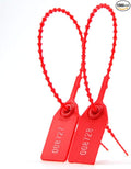 Leadseals(R) 1000 Plastic Tamper Seals, Zip Ties for Fire Extinguishers Pull Tite Security Tags Numbered Disposable Self-Locking Tie 250mm Length (Red)