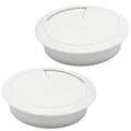 Desk Grommet 3-1/8" (80 mm), Desk Cord Hole Cover, Cable Grommet ABS Plastic, Desk Hole Grommet for Office and Home Table Cable, Detachable Adjustable Cable Cord Organizer (White 2 Pcs)
