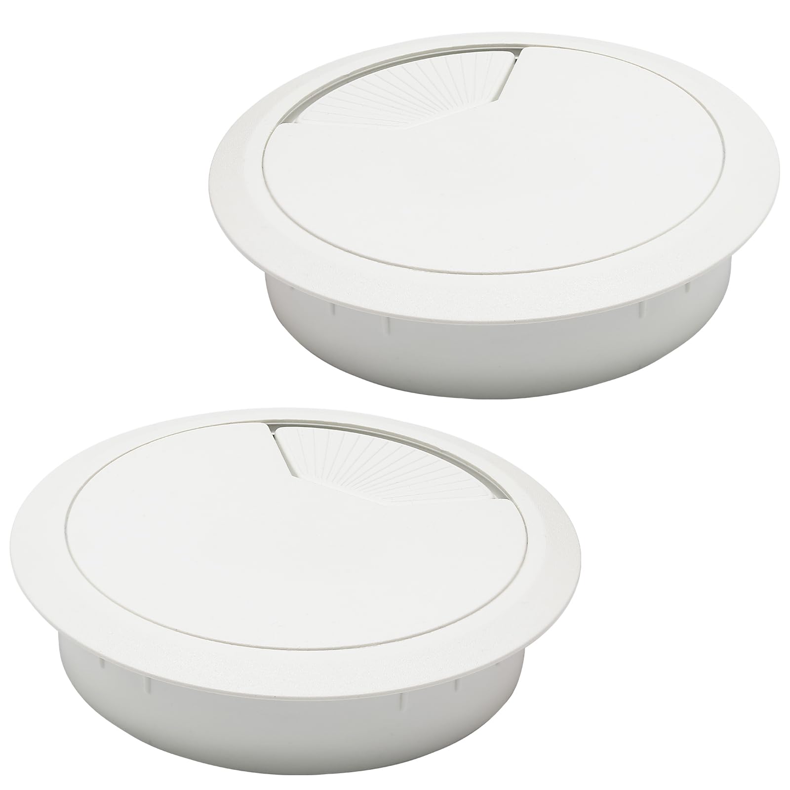 Desk Grommet 3-1/8" (80 mm), Desk Cord Hole Cover, White 2 Pcs
