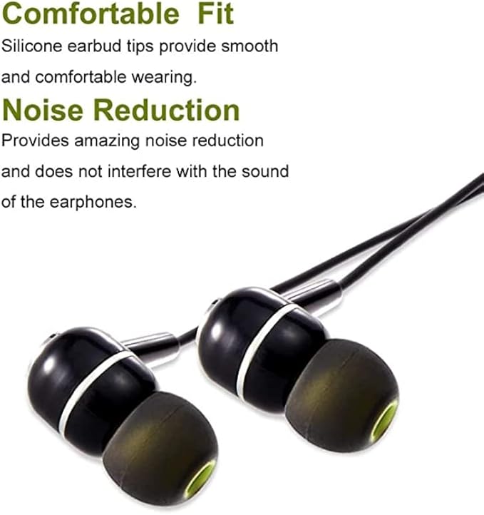 Earbuds Replacement Tips Silicone Earbud Tips Ear Gels Fit for Inner Hole from 3.8mm - 5.1mm Earphones 9 Pairs S/M/L Black-Green