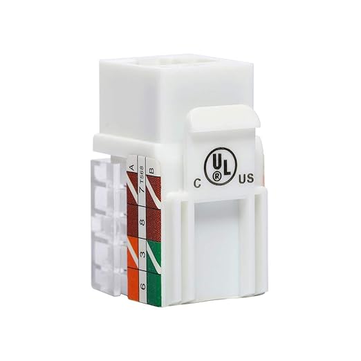 VCE Cat6A RJ45 Keystone Jacks UL Listed 50-Pack, 110-Type UTP Modular Ethernet Jacks Insert 10Gbps, Bundle with Keystone Punch Down Stand and Wire Stripper Cutter