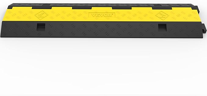 Happybuy 3 Pack of 2 Channel 11000lbs per Axle Capacity Protective Wire Cord Ramp Driveway Rubber Traffic Speed Bumps Cable Protector