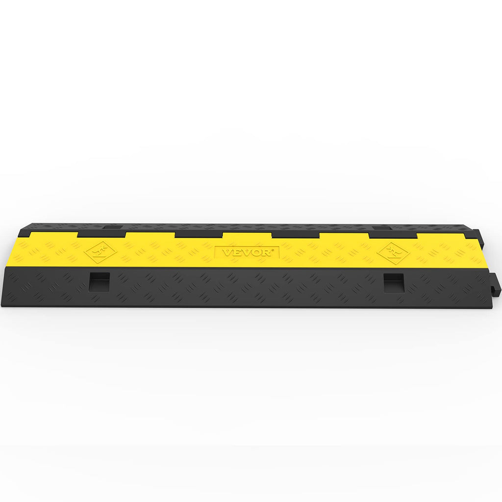 Happybuy 3 Pack of 2 Channel 11000lbs per Axle Capacity Protective Wire Cord Ramp Driveway Rubber Traffic Speed Bumps Cable Protector