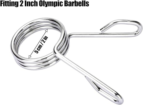 AccEncyc Spring Clip Collars 2 Inch Olympic Barbell Clamps Dumbbell Clips Weight Bar Clips for Weightlifting, Powerlifting, Strength Training (1 Pair)