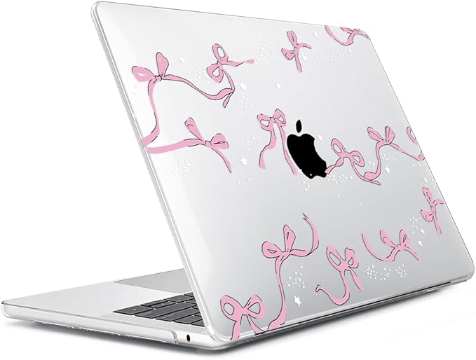 Compatible with MacBook Air 13.6 inch Case 2025 2024 2023 2022 Release M4 A3240 M3 A3113 M2 A2681 with Touch ID, Plastic Hard Shell Case&Keyboard Cover&Screen Protector&Webcam Cover, Bows