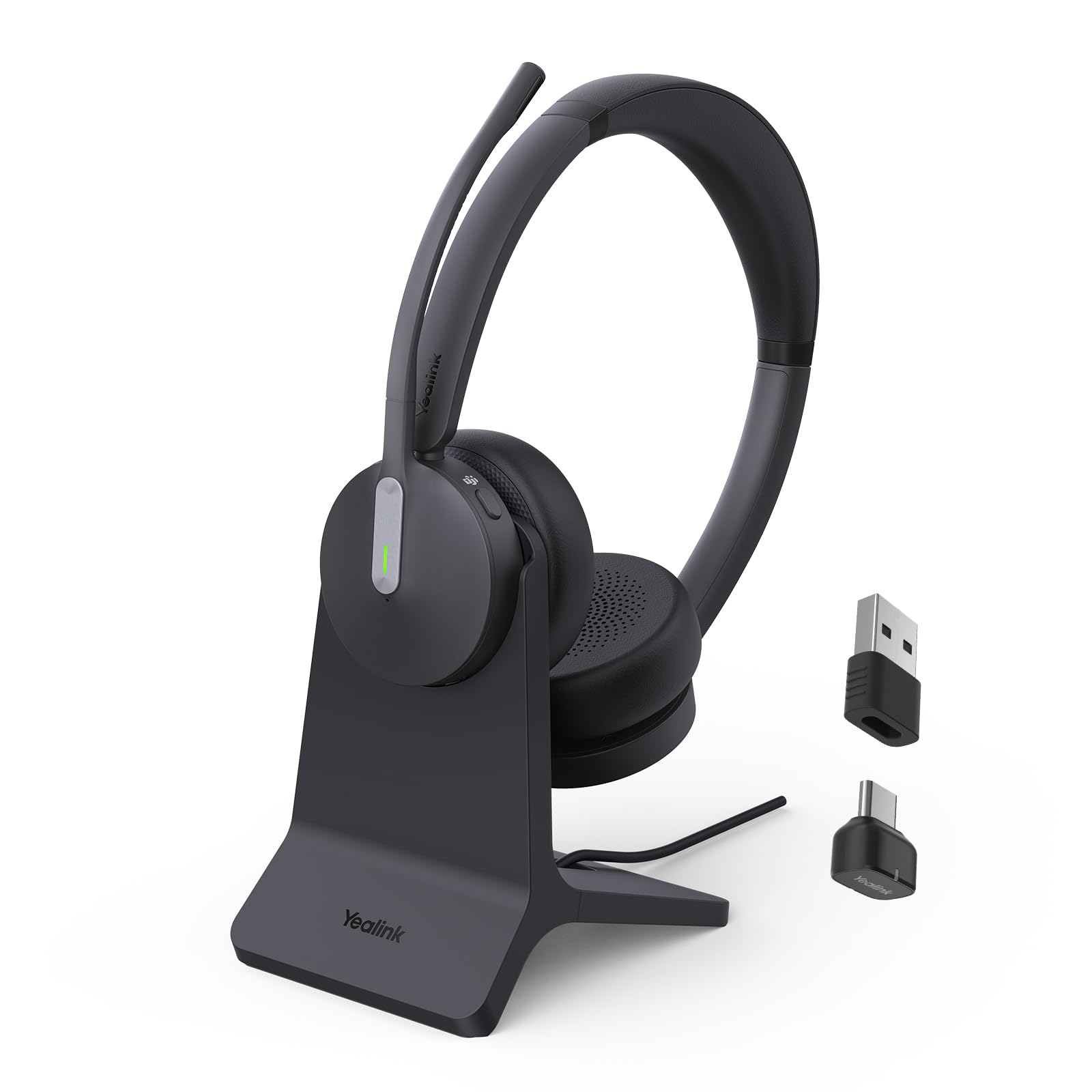 Yealink BH70 with Stand, Wireless Teams Headset with AI Mic Flip-to-Mute