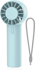 Mini Portable Fan, USB Personal Handheld Fan with 3-Speed Cooling Wind Rechargeable Battery Operated Mini Pocket Design for Desktop/Travel/Outdoor/Vacation/Concerts/Lash Makeup-Blue
