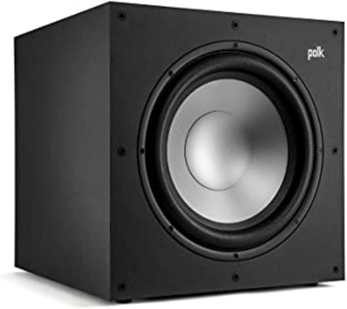 Polk Monitor XT12 Powered Sub - 12" Dynamic Balanced Woofer & 100W Class A/B Amplifier, Low-Resonance MDF Cabinet & Removable Grille, Dolby Atmos & DTS:X Compatible, Midnight Black