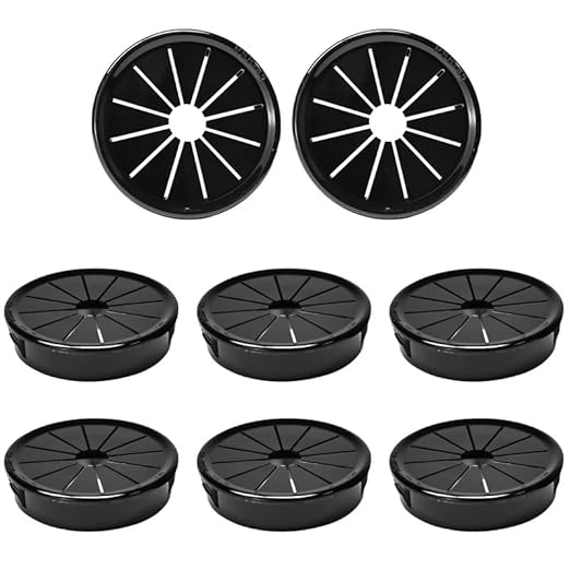 8PCS Cable Grommets, 1-3/4"(45mm) Desk Hole Cover Petal Shaped Buckle Type Nylon Snap Bushing Grommet, Wire Hole Cover Insert for Cables and Cords Management and Protection of Cabinet, Black