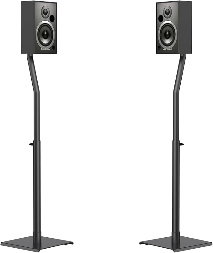 USX MOUNT Universal Speaker Stands, Height Adjustable Extend 30.0" to 39.1" for Satellite Speakers & Small Bookshelf Speakers up to 11 lbs Per Stand, 1 Pair Floor Stands for Sony Bose Polk JBL Yamaha
