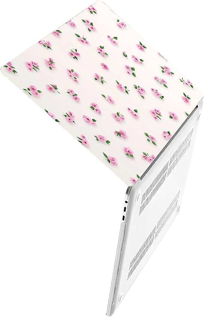 Compatible with MacBook Air 13.3 13.6 Inch Case 2022 2021 2020 2019 Plastic Hard Shell Case Cover,13.6 Air (A2681) M2 2022, Pink Rose