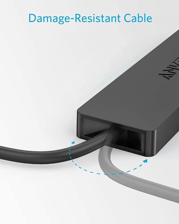 Anker 4-Port USB 3.0 Hub, Ultra-Slim Data USB Hub with 2 ft Extended Cable (Charging Not Supported), for MacBook, Mac Pro, Mac Mini, iMac, Surface Pro, XPS, PC, Flash Drive, Mobile HDD
