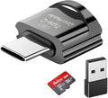 Type C Micro SD Card Reader, BorlterClamp USB C TF Card Reader Adapter with Keychain, Compatible with MacBook, iPhone 15,Laptops, Galaxy Phones and More