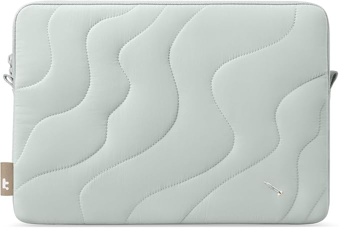 tomtoc 360 Protective Puffy Laptop Sleeve for 14-inch MacBook Pro M4/M3/M2/M1 Pro/Max A3112 A3401 A3185 A2992 A2918 A2779 2024, 13.5/13.8-inch Surface Laptop 7(Copilot+ PC)/6/5/4/3, Quilted Design