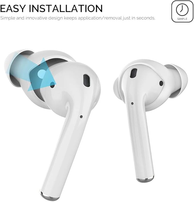 AhaStyle 3 Pairs AirPods Ear Tips Silicone Earbuds Cover [Not Fit in The Charging Case] Compatible with Apple AirPods (3 Pairs Small, White)