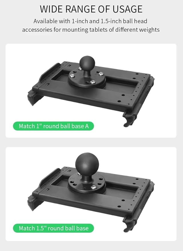 Strg Industrial Tablet Mount for 6.8" - 8.5" iPad/iPad mini Samsung Galaxy Tablets, Heavy Duty Tablet Holder Compatible with RAM B 1" and C 1.5" Size Round Ball Mounts Bases (Not Included Ball Mount)