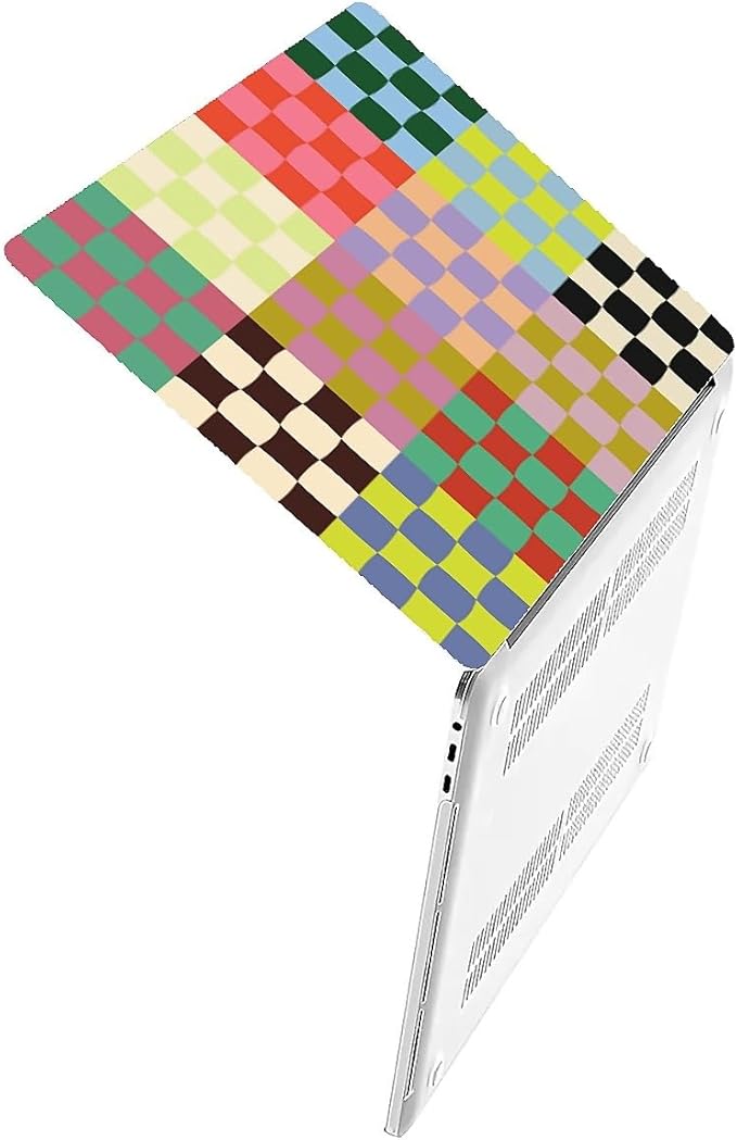Compatible with MacBook Air 13.3 13.6 Inch Case 2022 2021 2020 2019 Plastic Hard Shell Case Cover,13.6 Air (A2681) M2 2022, Colorful Checker