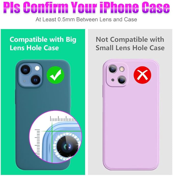 AGVEE 3+3 6 Pack for iPhone 13 & Mini Camera Lens Protector Cover