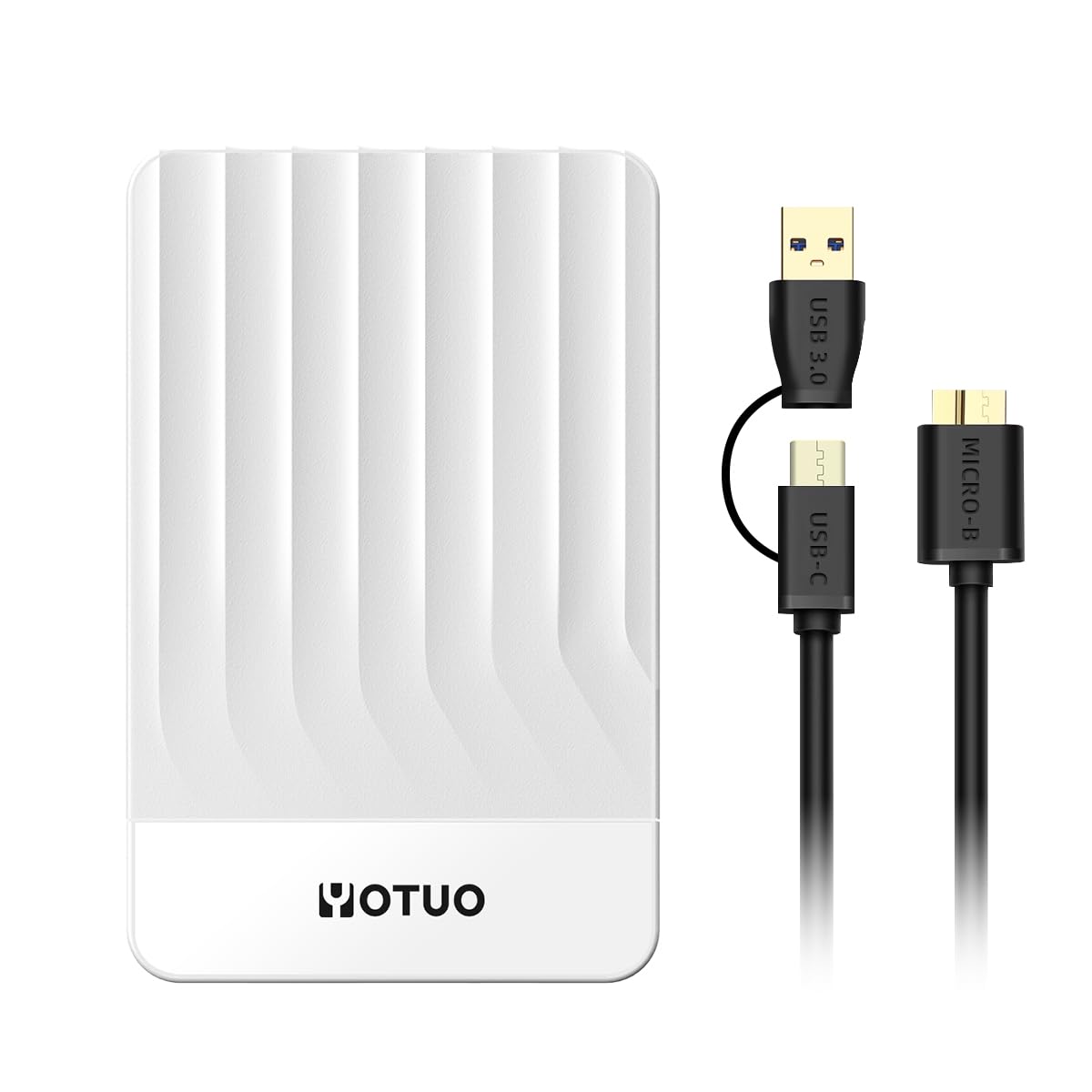 YOTUO 750GB External Hard Drive, Portable Storage Expansion HDD, USB 3.0 & USB-C for PC, Mac, Desktop, Laptop, Smartphone, PS4, Xbox One, Xbox 360, Office & Game, White