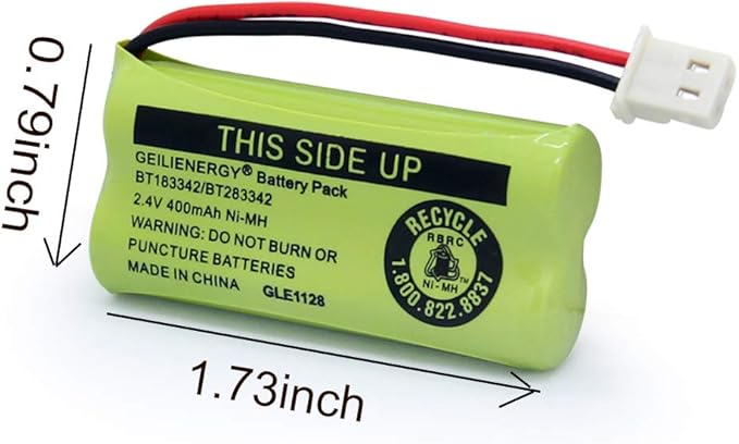 GEILIENERGY BT162342 BT262342 Battery Compatible with BT183342 BT283342 BT166342 BT266342 Vtech CS6114 CS6419 CS6719 with AT&T EL52300 CL80112 CS6719-2 Cordless Handsets (Pack of 4)