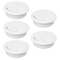 5 Pcs Desk Grommet 2-1/16" / 53 mm, Desk Cord Hole Cover, Cable Grommet ABS Plastic, Desk Hole Grommet for Home & Office Pc, Detachable Adjustable Cable Cord Organizer-White