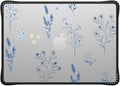 CASETiFY Impact MacBook Air 13.6" (M2-M4) Case [Cushioned Impact Corners/Scratch-Resistant/Anti-Slip Grip] - Small Blue Flowers - Clear Black
