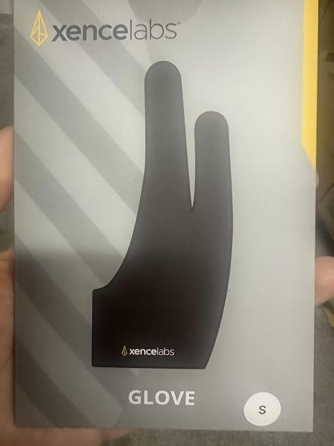 XENCELABS Drawing Glove, Breathable Artist Glove for Drawing Tablet, Two Fingers for Left Right Hand Black Size S