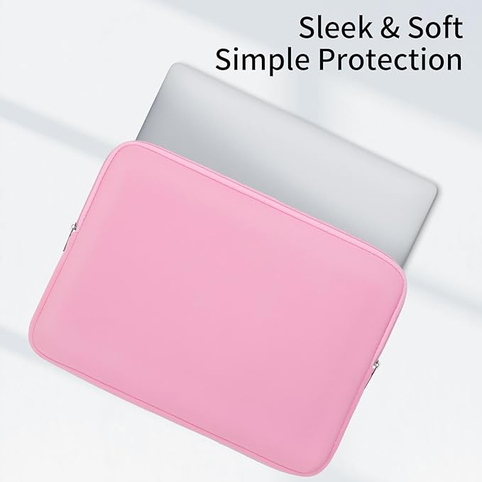 RAINYEAR 14 Inch Laptop Sleeve Protective Case Soft Lining Padded Zipper Cover Carrying Bag Compatible with 14" Notebook Computer Tablet Ultrabook Chromebook (Pink, Upgraded Version)