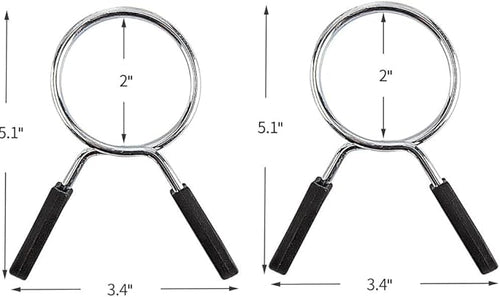 Barbell Clips Olympic Barbell Clamps Collars 2 Inches Weight Bars Lock Dumbbell Spring Clips Circlip Fitness Weightlifting Buckle 4 Pack