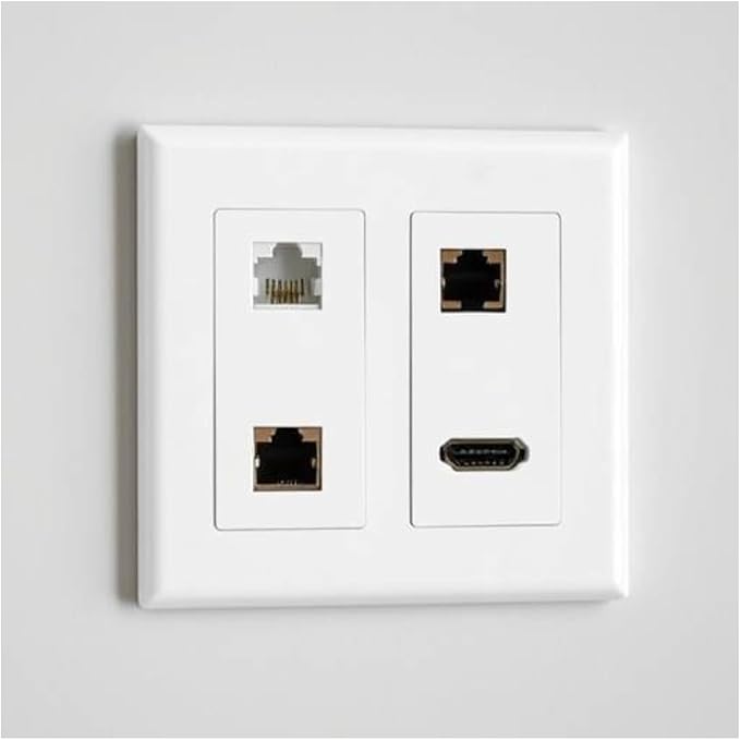 2 Gang Decorative Screwless Wall Plate Light Switch Cover, Hidden Screw Smooth Face, White, 10 pcs