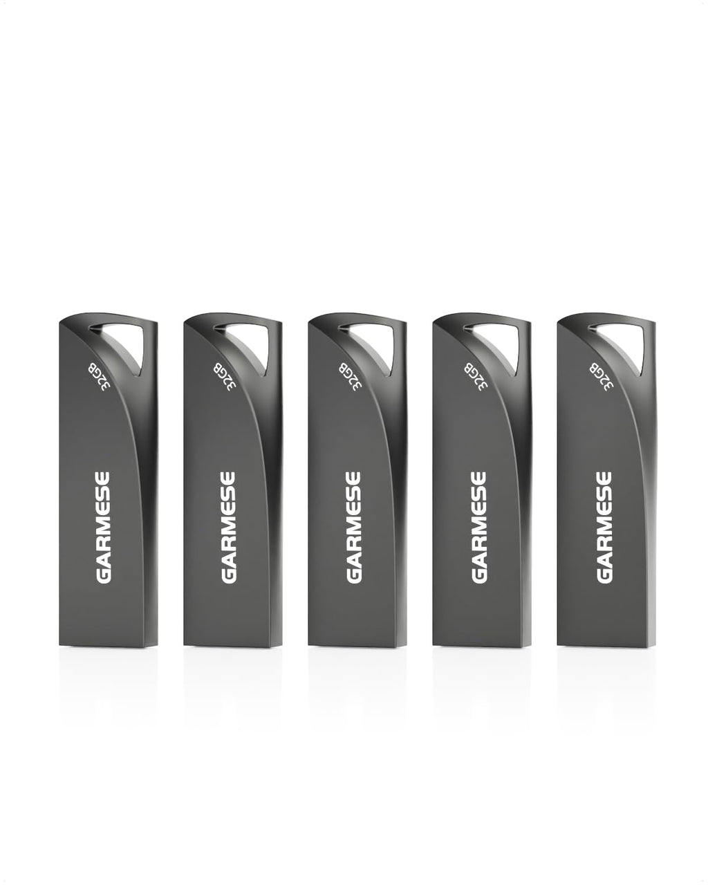 GARMESE Metal USB Flash Drive with Keychain Portable Memory Stick 32GB 5 Pack