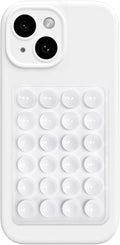 AZXYI Silicone Suction Phone Case Mount, Silicon Adhesive Suction Cup Phone Mount, Non Slip Sticky Phone Grip for Cellphone, Strong Grip Holder for Selfies and Videos (White)