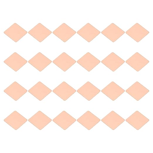 PATIKIL Copper Heatsink Pad Shims, 24 Pcs 20x20x0.3mm Copper Pad Shim IC Chipset GPU CPU Thermal Heatsink for Cooling Laptop Desktop Computer