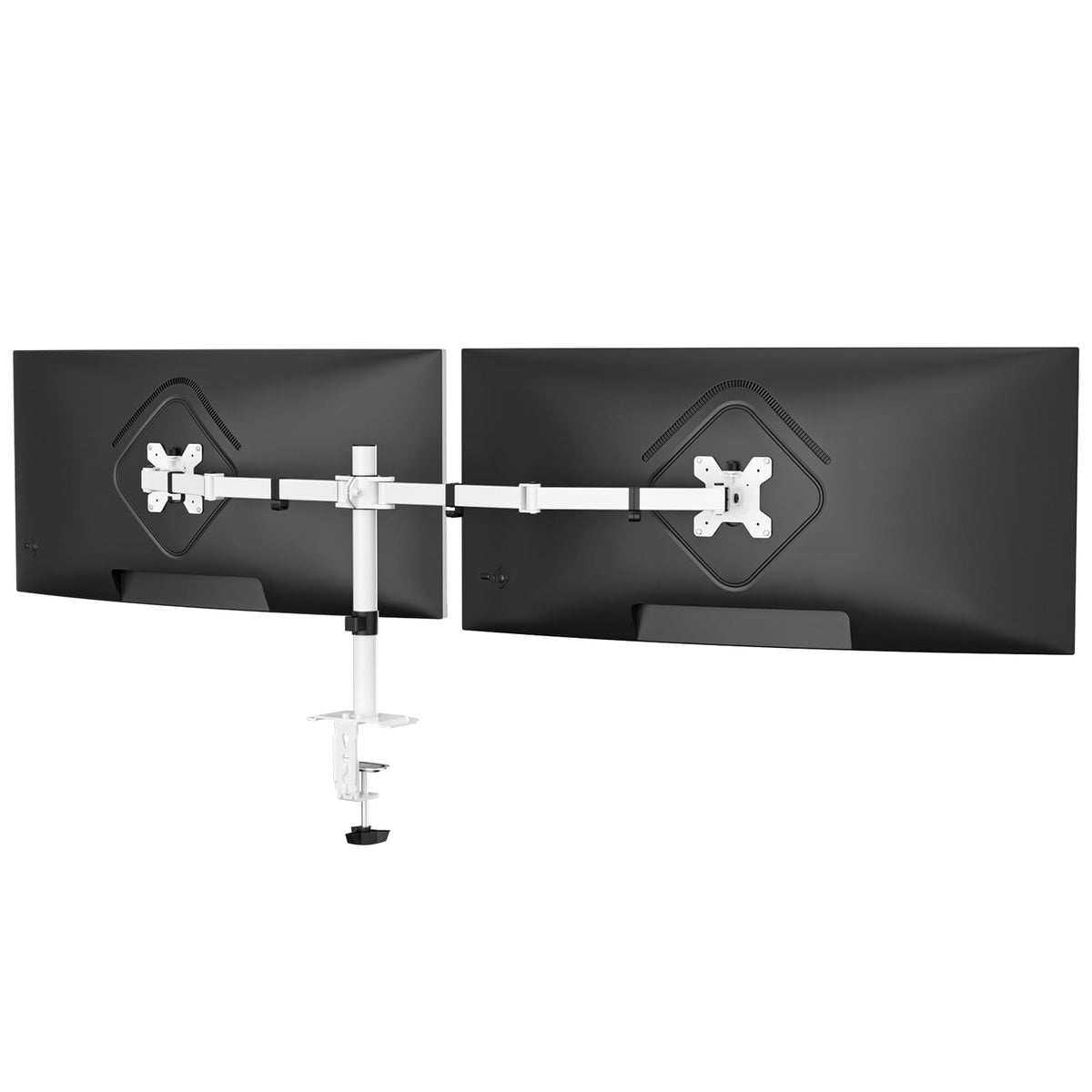 Suptek Dual Monitor Desk Mount, Adjustable Dual Monitor Arm for 2 Monitor Screens up to 43 inch, 15.75" Pole Monitor Stand for Desk, Holds up to 22 lbs, Black(MD9442LB)